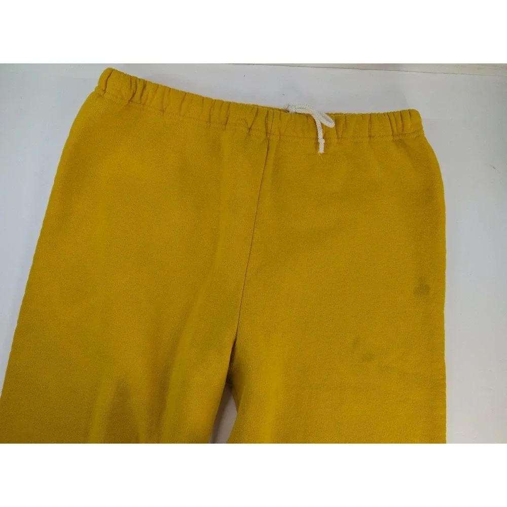 🚨Vtg Russell Athletic XL 32x30 Yellow Jogger Sweatpants Made in USA 90s Lounge